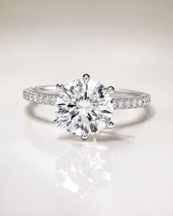 4.00 CT Round Lab-Grown Diamond Engagement Ring 14K White Gold