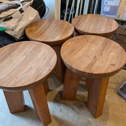 4 Teak Stools