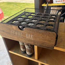 Rae Dunn “Coffee Bar” Metal and Wooden K-Cup Drawer Holder