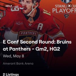 E Conf Second Round: Bruins At Panthers - Gm2, HG2 