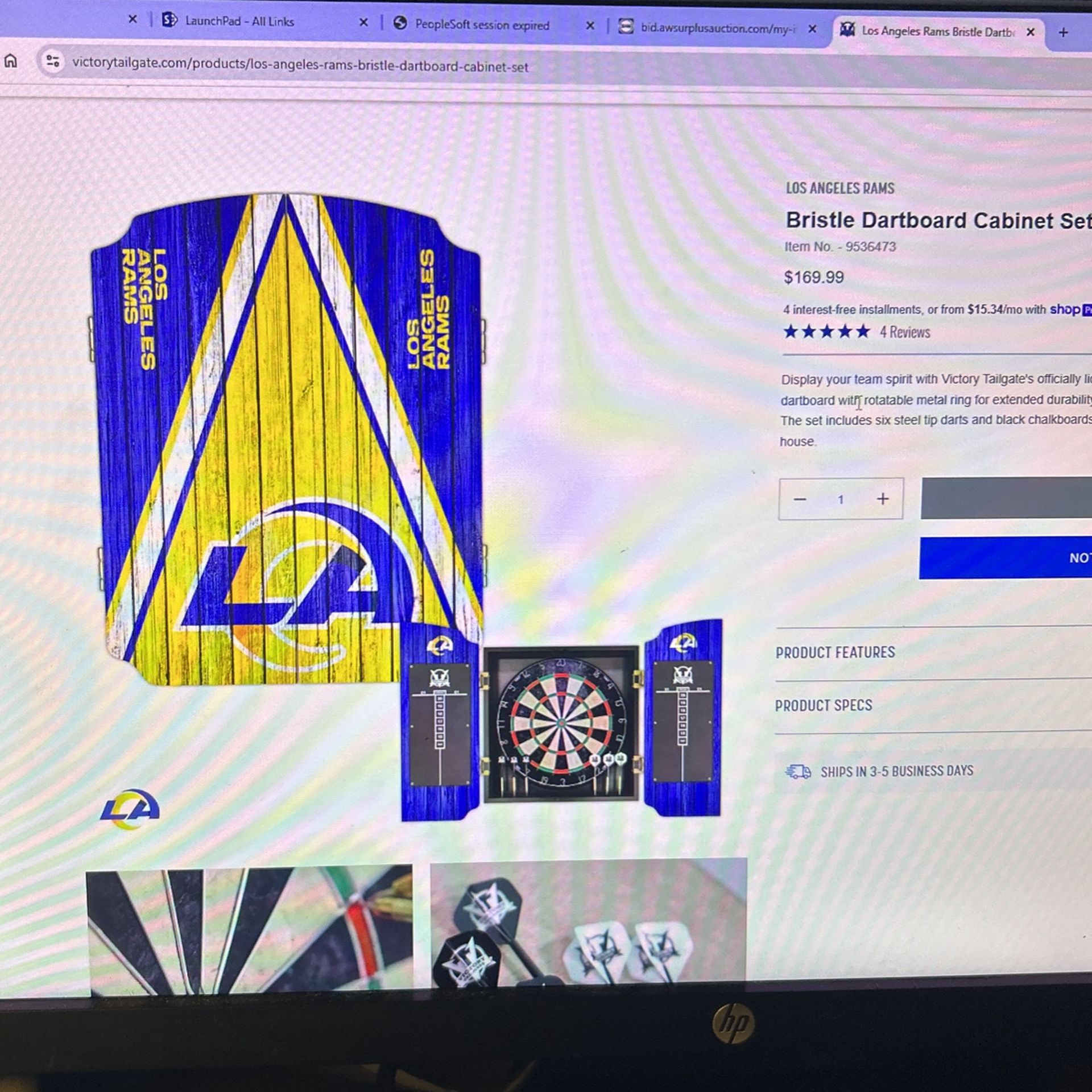 LA Rams Dartboard Cabinet