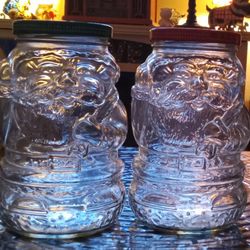 Vintage Kraft Glass Santa Jelly Jars 32oz