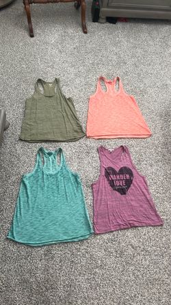 Set of 4 Racerback tank tops size medium