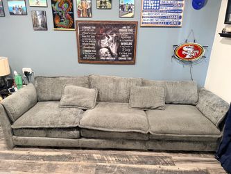 Large light grey couch