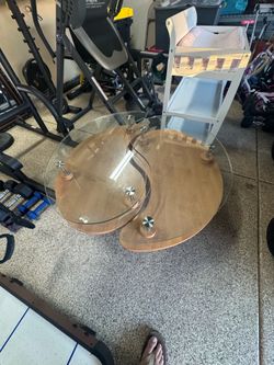Modern 2-Tier Glass Coffee Table