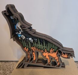 Orange Wolf Shelf Sitter 