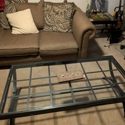 Glass Coffee Table And End Table