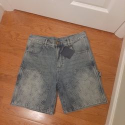 louis vuitton denim carpenter shorts