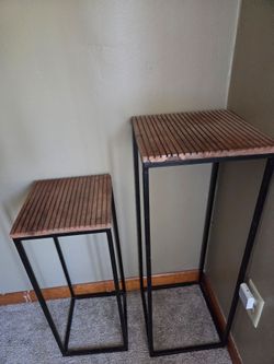 Wooden Plant stands set of 2