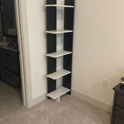 Black And White Corner Bookshelf 