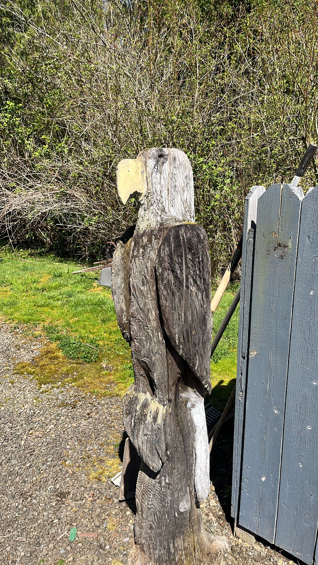Carved Bald Eagle Pole