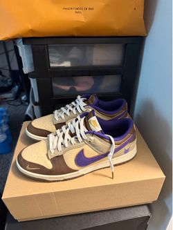 Nike Dunk Low Premium “Setsubun” in beige/brown/purple.