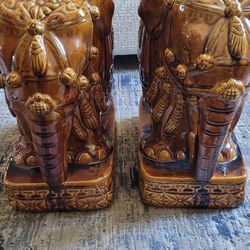 2 Ceramic Elephants From Vietnam  1960's Era