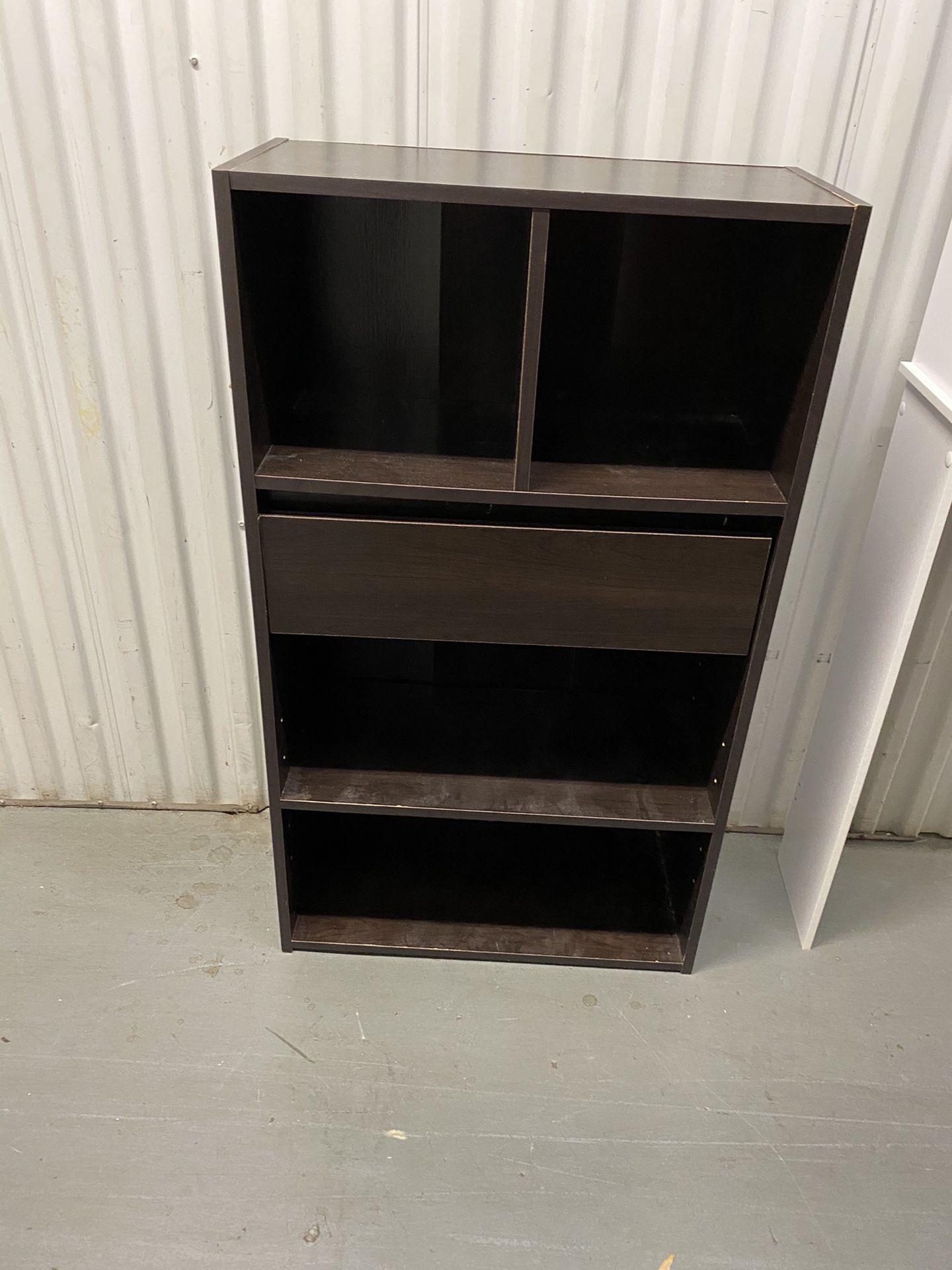 Bookcase with Pull-Out Drawer
