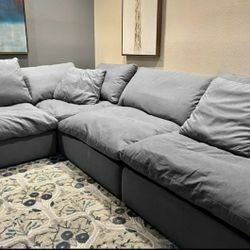 Gray Cloud Modular Sectional Couch Sofa 