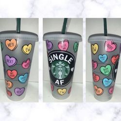Valentines Day Plastic Starbucks Cups
