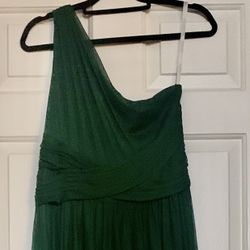 Emerald Green One Shoulder Full Length Formal Dress