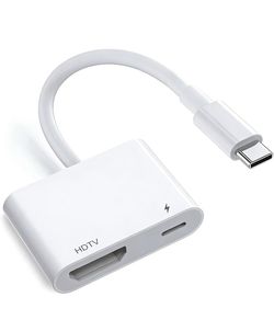 USB C to HDTV Adapter 4K@60Hz with 100W PD Fast Charging[MFi Certified], Compatible with iPhone 17/16/15 Pro Max, MacBook, iPad Pro, Galaxy S25, Switc