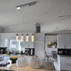 Modern Crystal Ceiling Light Fixtures – Set of 3 – Chrome & Crystal