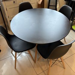 Round Black Dining Table For 4