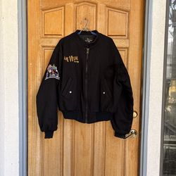 Vintage Crime Story Crew Bomb Wool Jacket Las Vegas 1987 NBC Michael Mann XL