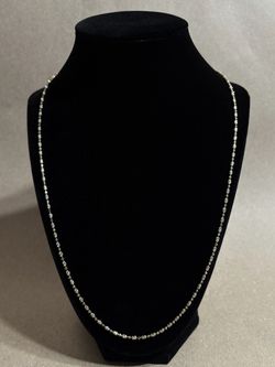 24” 2mm .925 silver ice barrel links chain with Gold finish⛓️