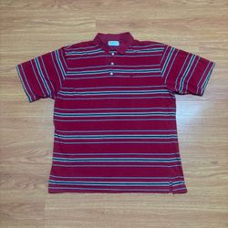 Vintage 90’s Burberry Striped Logo Polo Shirt Size XL