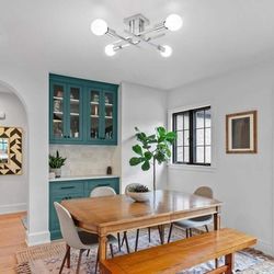 LWYTJO 18.11 in. 4-Light Nickel Dimmable Sputnik Semi Flush Mount Chandelier L10 $20