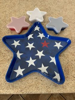 15 Inch Star Platter & 4 Sectional Chip And Dip Platter 