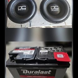 Subs 12s DC AUDIO And DURALAST BATTERY 