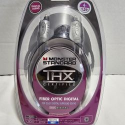 Monster Digital Fiber Optic Digital 4ft THX Certified New Original Packaging