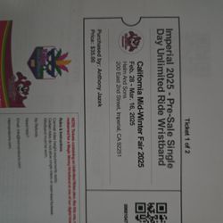 Mid Winter Fair Wristbamd And Entrance Tickets