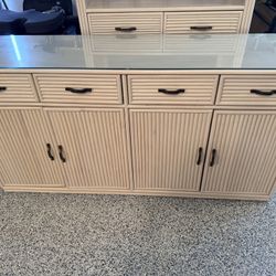 Wood Dresser With Glass Top