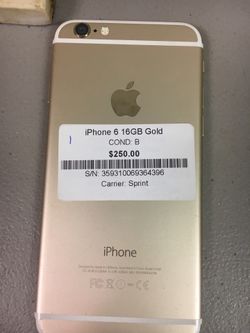 iPhone 6 16GB Gold sprint
