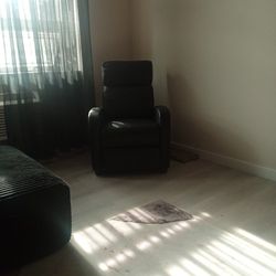 Black Faux Leather Recliner 