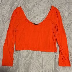 Size M Cropped Orange Forever21 Top