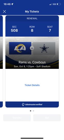 RAMS VS COWBOYS TICKETS
