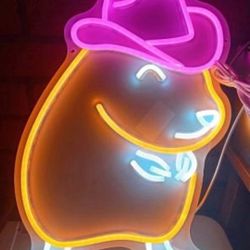 Cowboy Hamster LED Neon Light Sign