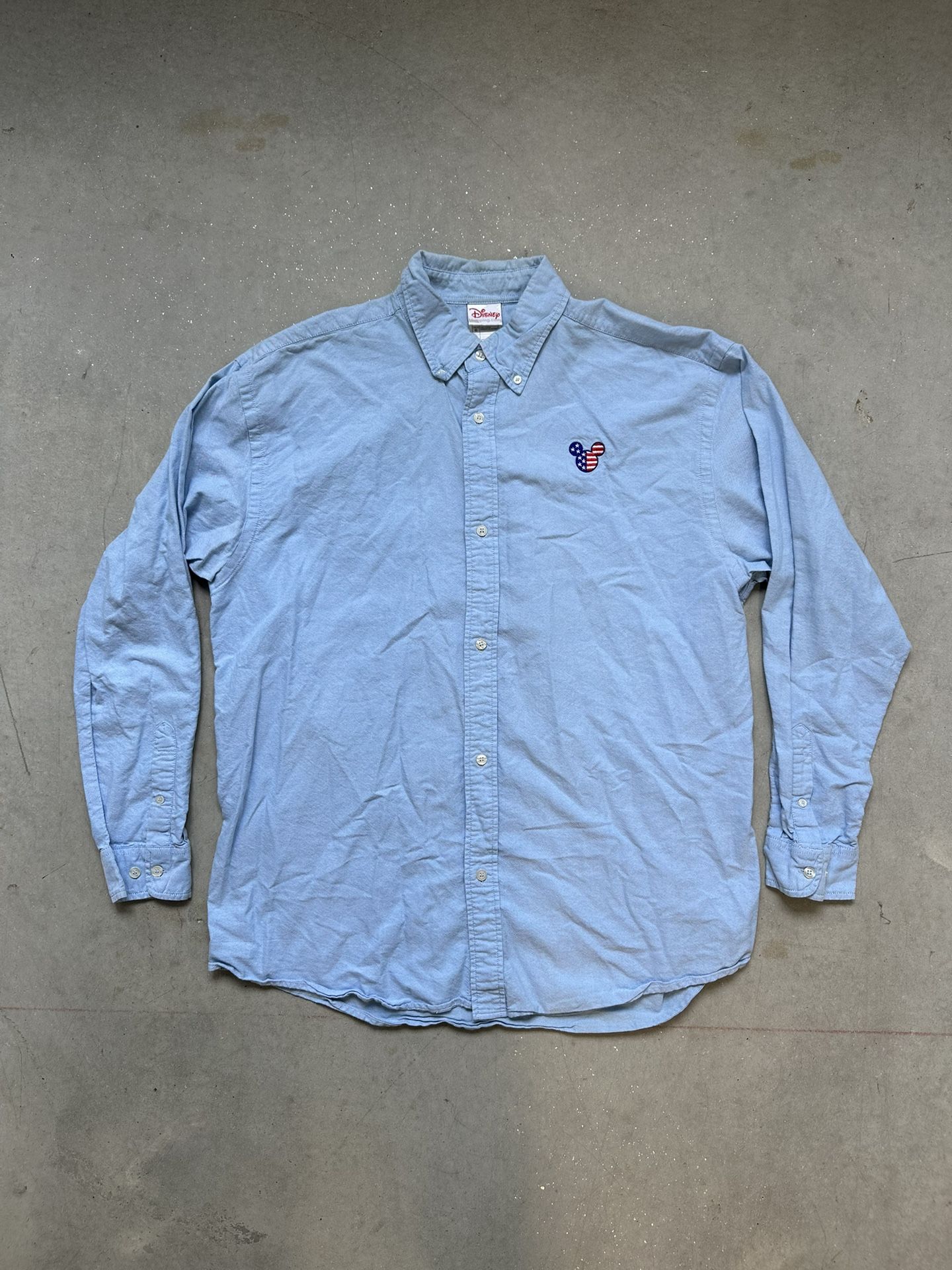 Walt Disney Mickey Mouse USA 4th of July Long Sleeve Button Up Shirt