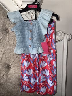 Vince Camuto matching set Floral Wide-Leg Pants spring summer outfit 4T NEW