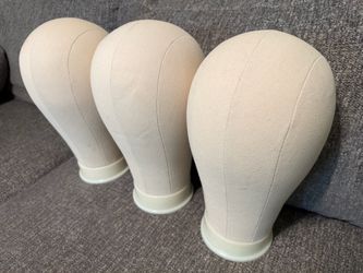 Canvas Mannequin Wig Heads – Set of 3 (22", 22” and 23")