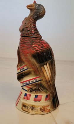 Vintage Wild Turkey “Spirit of ’76” Ceramic Bourbon Decanter – 1976 Bicentennial – $50