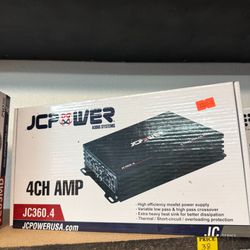 Brand-new JCPower JC360.4 4-channel amplifier 🔊 Great for powering door speakers and tweeters. $200. Professional same-day installation available. Lo