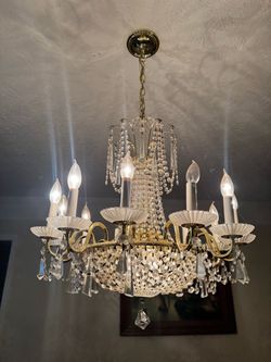 Vintage 1980s Crystal Chandelier Suite (Set of 7) – Bulk Moving Sale!