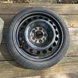 EMERGENCY SPARE TIRE COMPACT DONUT WHEEL RIM 115/70D15 OEM - 2