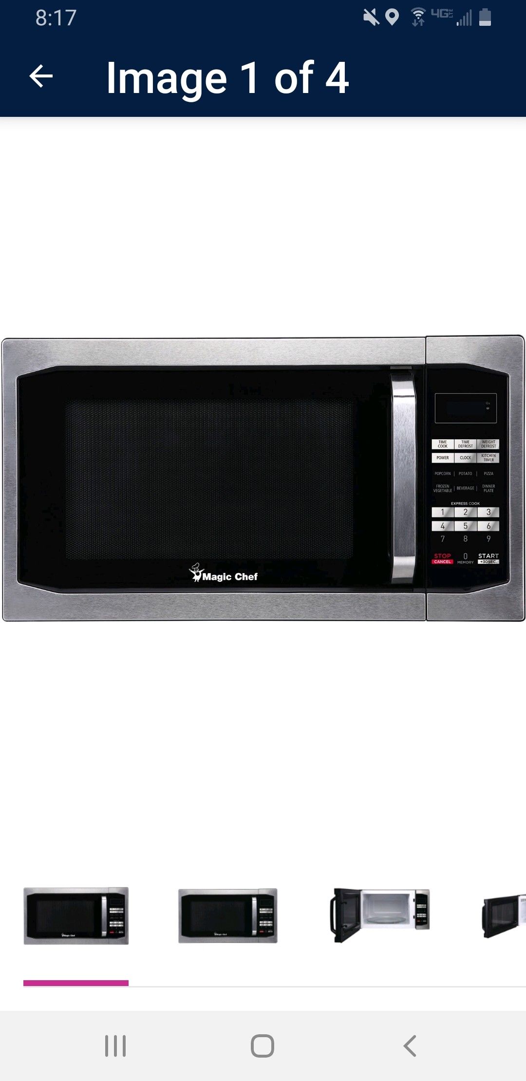 Magic Chef microwave, 1100 watts (used, like new)
