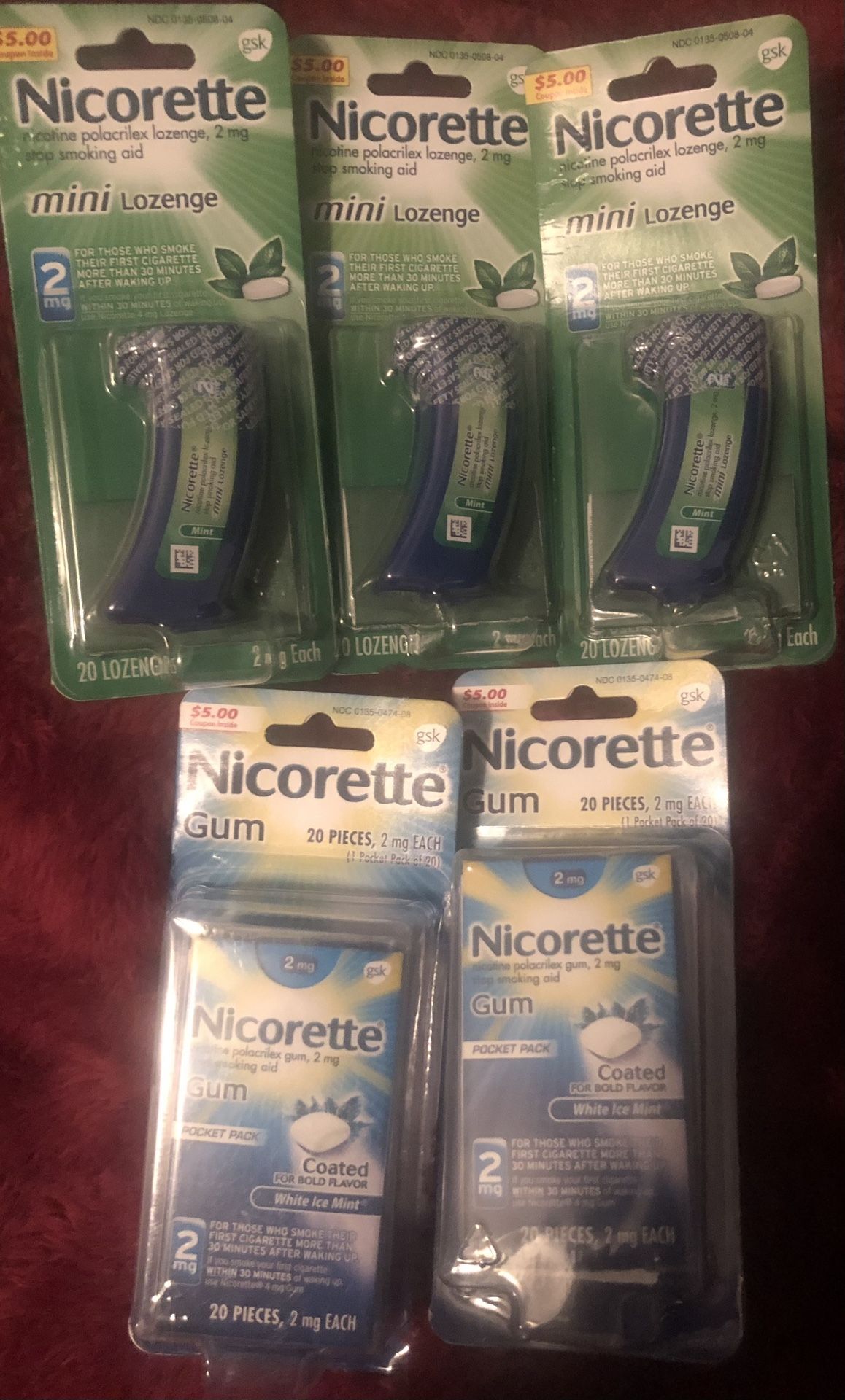 Nicorette Mini lozenges and gum 