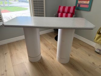 Modern Pedestal Desk / Work Table with Cylinder Legs