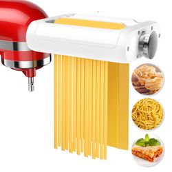 TZCYOTO Pasta Maker Attachment 3-in-1 for KitchenAid Stand Mixer Roller Cutter