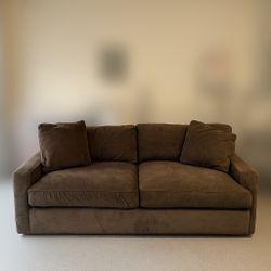 Crate & Barrel Sofa Velvet Brown 